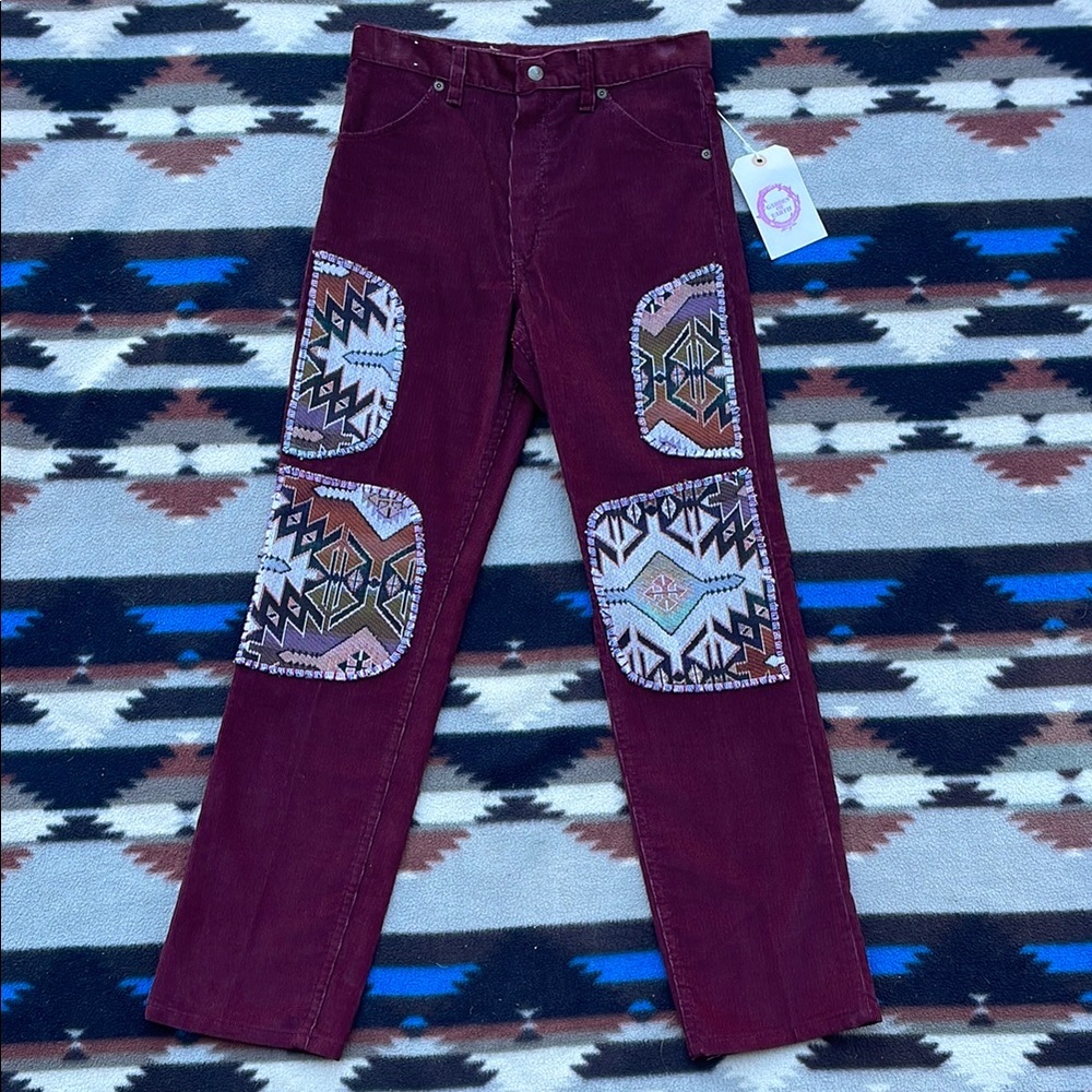 Vintage western 70s corduroy wrangler maroon pants